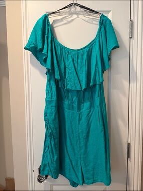 City Chic Teal Off-Shoulder Midi Dress